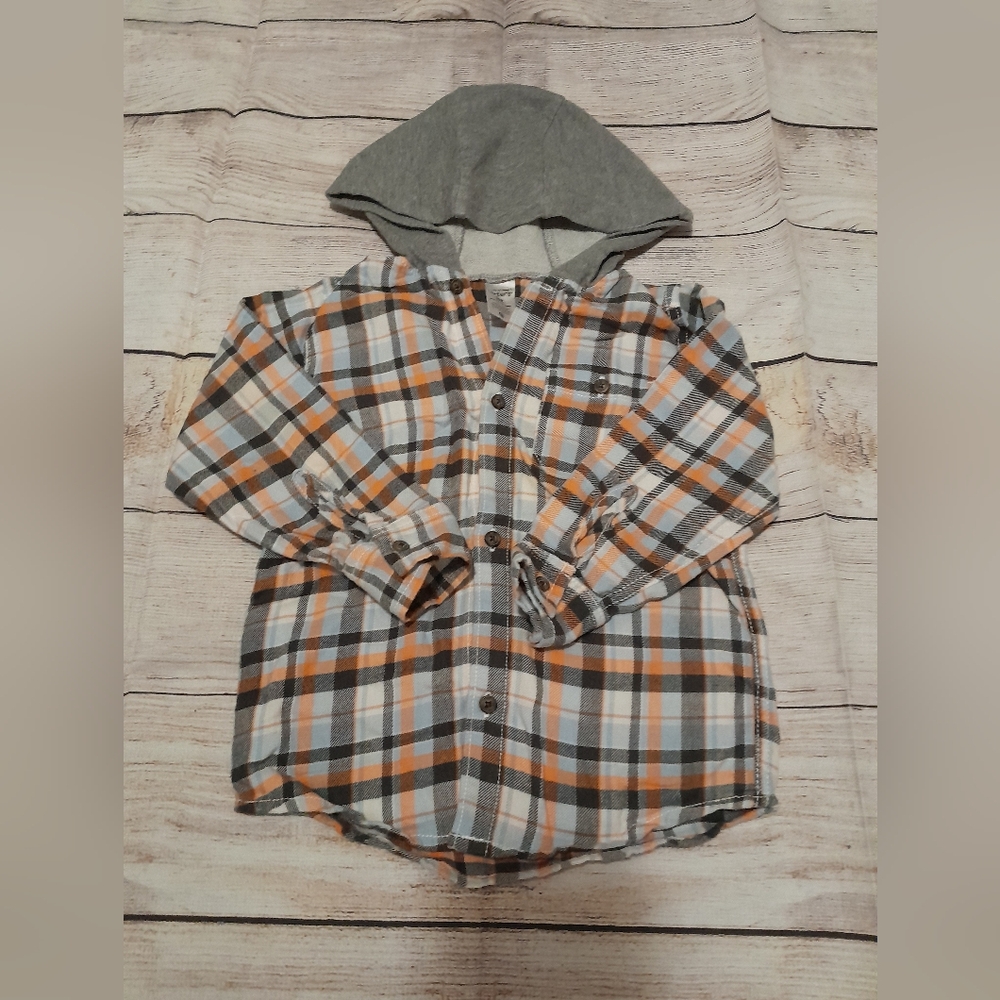 Carter's Button-Down Shirt w/Hood Toddler Boy Sz 3T